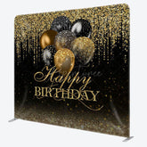 Aperturee - Aperturee Glitter Gold Balloons Fabric Backdrop Cover for Birthday